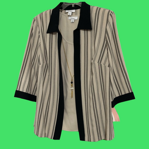 Dress Barn Black and Cream Pinstripe Blazer with Shell